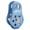 thumbnail image 2 of Polea simple de escalada de aleación de aluminio y magnesio con ojo fijo para montañismo, rapel, rescate, color azul claro, 2 of 14