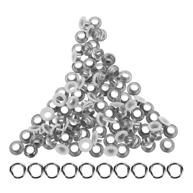 Kit de ojales de 50 piezas Ojales de metal de 5 mm Ojales con arandelas para lona de cuero Lona y zapatos Ideal para manualidades y reparaciones de bricolaje
