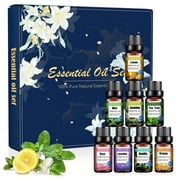 Noahstrong 8x10ml Essential Oils Gift Set, Orange, Jasmine, Mint Variety of Scents Essential Oils for Aromatherapy Diffuser for Relaxation