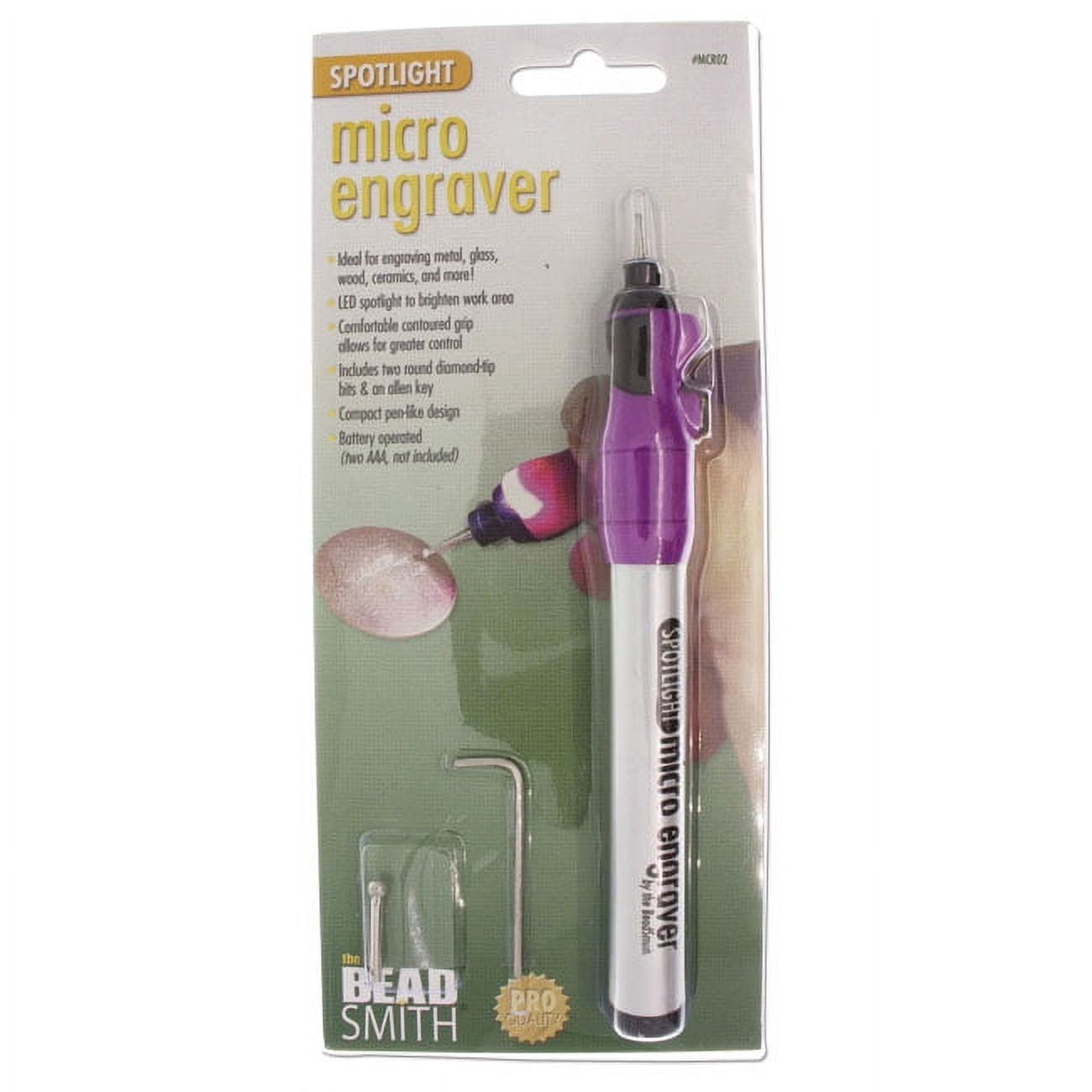 BeadSmith Micro Engraver, Cordless with LED Spotlight, Includes 2 Tips