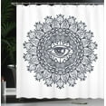 thumbnail image 4 of Ambesonne White Shower Curtain, Vintage Tribal Mandala, 69"Wx84"L, Grey, 4 of 5