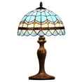thumbnail image 1 of Bieye L10518 12-inches Mediterranean Tiffany Style Stained Glass Table Lamp with Metal Base, 19-inch in Height, 1 of 1