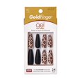 thumbnail image 1 of Gold Finger X-Long Full Cover Nails Press On Nails Edición limitada (Largo viaje) Pegamento en forma de ataúd en la uña, 1 of 5