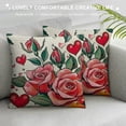 thumbnail image 3 of PHYHOO Valentine's Day Decorative Throw Pillow Covers , Rose Flower Cushion Case Decor, More Wedding Holiday Home Decoration for Sofa Couch, 3 of 5