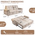 thumbnail image 2 of avobird 77.2'' Pull Out Sofa Bed, Pre-Assembled Sleeper Sofa Bed with USB Charging Ports and Side Pocket, 3 in 1 Velvet Sofa for Living Room, Beige, 2 of 8