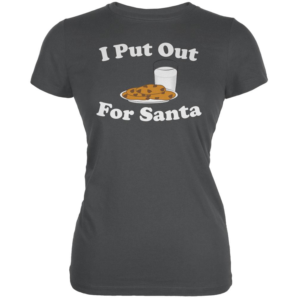 I Put Out For Santa Grey Juniors T-Shirt 