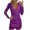Purple, variant on ICHUANYI Women Elegant Deep V-Neck Self Cultivation Long Sleeve Bag Hip Slim Elegant Ladies Spring Summer New Trending 2024