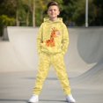 thumbnail image 5 of Uorisanigo 2PCS Girls Boys Sweatsuit Set with Oversized Long Sleeve Cartoon Giraffe Print Pullover Hoodie & Athletic Jogger Sweatpants Fall Winter Outfits for Kids, 5 of 7