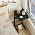 thumbnail image 5 of C Shaped End Table, Small Side Table for Couch, Couch Side Table Arm C Table for Sofa, TV Tray Slide Under Sofa Drink Table with Metal Frame for Living Room, Bedroom, Bedside, Black, 5 of 18