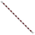 thumbnail image 2 of FJC Finejewelers Sterling Silver 7inch Ruby Color Cubic Zirconia Bracelet, 2 of 5