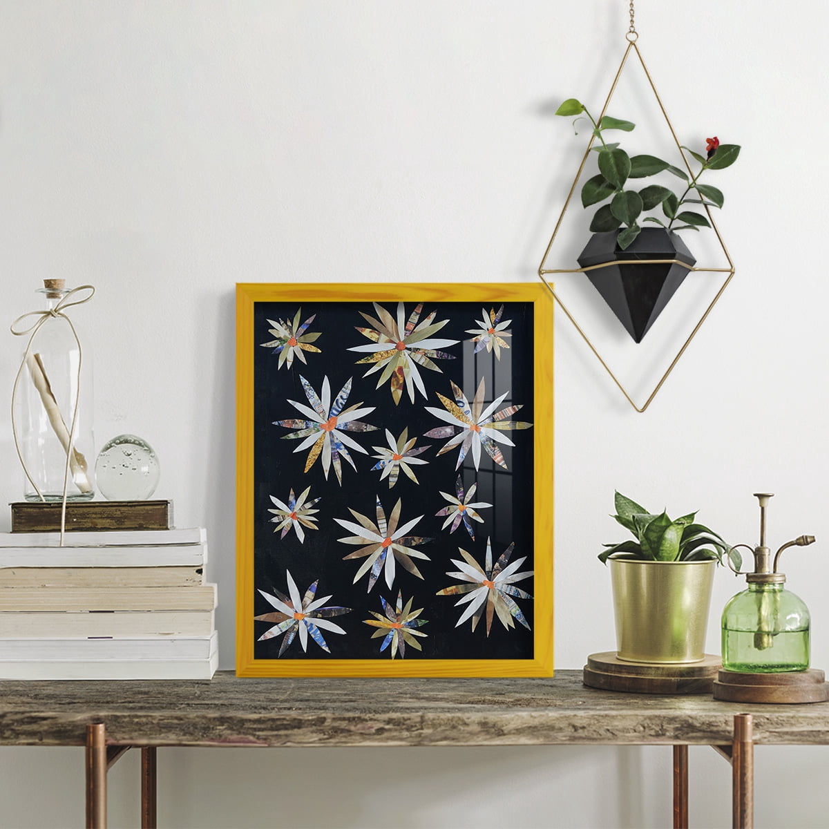 Starburst Too I - Framed Print w/glass - Sunflower Yellow