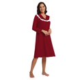 thumbnail image 6 of Women Soft Long Sleeve Nightgowns Lace Trim Pajamas Dress House Dresses, 6 of 7