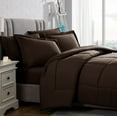 thumbnail image 2 of American Home Collection Comforter Set - Extra Soft Microfiber - 2 Piece Comforter and Pillow Sham Set - Twin/Twin XL, Brown, 2 of 8