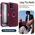 thumbnail image 5 of Étui de Téléphone Robuste 6.1 Pouces Antichoc - Protection à 3 Couches, Durable, Résistante aux Chutes, Compatible avec iPhone 11 - Couleur Rouge, Protection Ultime pour Votre Téléphone, 5 of 5