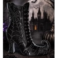 thumbnail image 4 of AZXY Halloween Decorations Witch Boot Shaped Resin Flower Vase, Cobweb Pattern Tall Floral Container for Artificial Rose Arrangement Table Entryway Indoor Halloween Party Tabletop Centerpiece Decor, 4 of 6