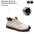 thumbnail image 3 of Mens Casual Work Boots Lightweight Slip Resistant Breathable Walking Driving Boots Vintage High Top Flat Shoes White 7 US, 3 of 7