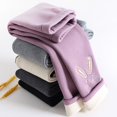 thumbnail image 6 of Ruyang Kids Girls Fleece Lined Leggings with Cute Bunny Graphic Winter Thermal Tights Warm Soft Cotton Ballet Pantyhose, 6 of 9