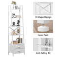 thumbnail image 7 of Tydimor 5-Tier 64"H Industrial Bookshelf with 2 Removable Drawers Narrow Bookcase for Living Room,White, 7 of 7