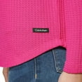 thumbnail image 3 of Calvin Klein Women's V-Neck Honeycomb Waffle Knit Top (Electric Pink, XXL), 3 of 4