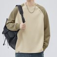 thumbnail image 2 of Wyzesi Plus Size Sweatshirt Hoodies for Men Male Patchwork Contrasting Raglan Sleeve Round Neck Sweatshirt with Inner Long Sleeves, 2 of 8