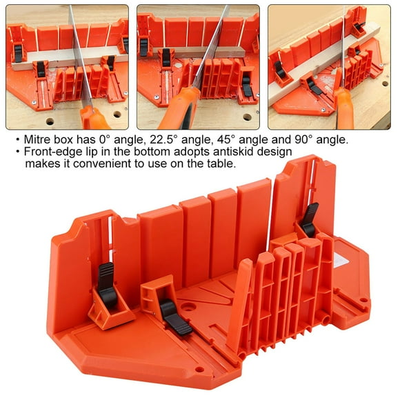 Plastic Mitre Box, Saw Storage Mitre Box Pruning Saw Wood Cutting Hand Saw Hardware Tool 14inch with Clamp