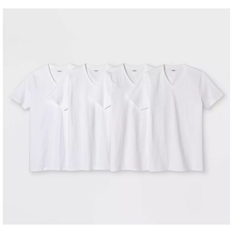Goodfellow & Co Men's V-Neck T-Shirt in White 4-Pack - XL