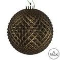 thumbnail image 4 of Vickerman 6" Gunmetal Durian Glitter Ball Ornament, 4 per Bag, 4 of 4