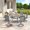 Graywood Table-Gray Chairs, variant on Vicllax 5-Piece Outdoor Patio Dining Table Set, Metal, 4 Padded Swivel Chairs with Textilene Fabric