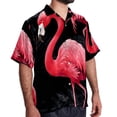 thumbnail image 2 of Flamingo Tropical Rainforest Men's Short Sleeve Printed Button Down Beach, Casual, Poplin Shirts for Summer Vacation, 2 of 6