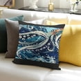 thumbnail image 3 of Green Turtle Throw Pillow Cover for Kids,Bohemian Tortoise Pillow CoverInch,Blue White Sea Wave Cushion Cover,Glitter Starts Floral Plants Print Decorative Pillow Cover, 3 of 5