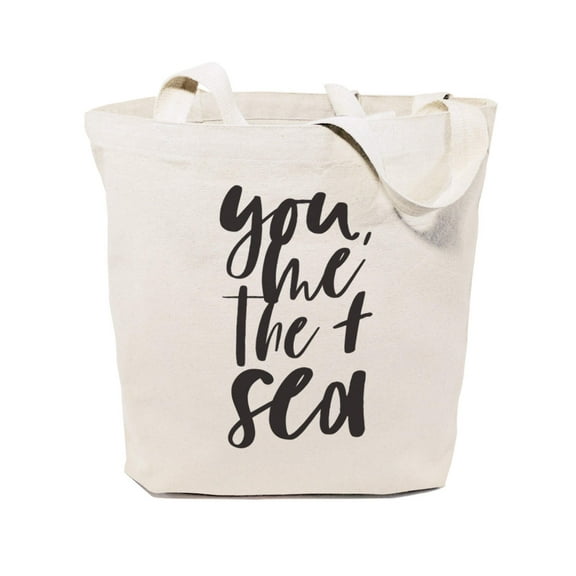 You, Me and the Sea Cotton Canvas Tote Bag by The Cotton  Canvas Co.