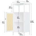 thumbnail image 3 of Bamboo Floor Rattan Cabinet, Narrow Bathroom Storage Organizer Rack, Space Saving Wood Kitchen Cupboard, Hallway Side Table, Living Room Stand with Single Door and 1 Shelf (White), 3 of 18