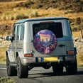 thumbnail image 3 of Fotbe Taxi Colorful Town Spare Tire Cover Thickening Universal Fit for Jeep, Trailer, RV, SUV, Truck, Tough Tire Wheel Soft Cover-15 inch, 3 of 8