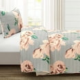 thumbnail image 3 of Lush Decor Mira Vintage Floral Oversized Quilt Dusty Rose/Black 3Pc Set Full/Queen, 3 of 8