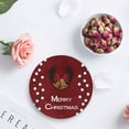 thumbnail image 4 of FMSHPON Merry Christmas Red Bow Bell Set of 8 Round Coaster for Drinks, Absorbent Ceramic Stone Coasters Cup Mat with Cork Base for Home Kitchen Room Coffee Table Bar Decor, 4 of 6