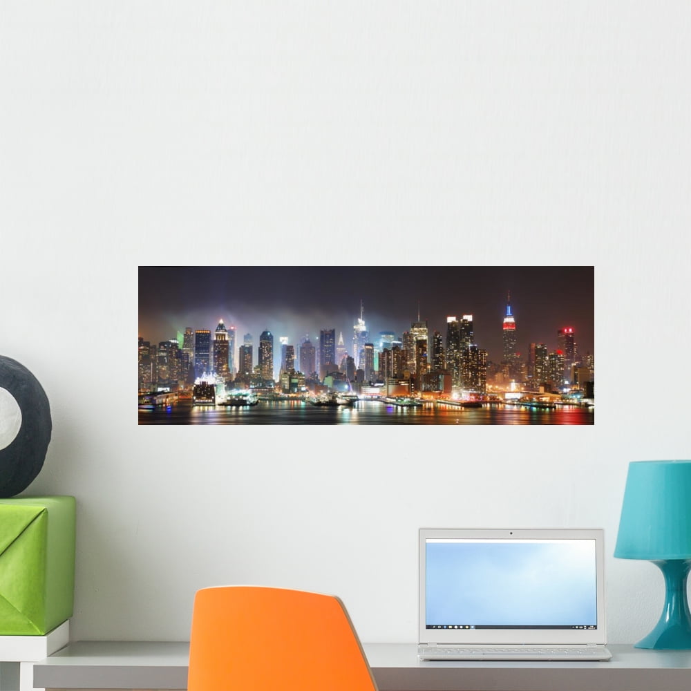 New York City Manhattan Wall Mural by Wallmonkeys Peel and Stick ...