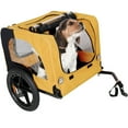 thumbnail image 5 of Pefilos 45" Heavy Duty Dog Bike Trailer, Foldable Pet Stroller Bicycle Carrier, air wheel Pet Bike Trailer for Dogs, Yellow, 5 of 15