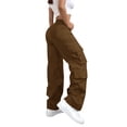 thumbnail image 4 of MSJUHEG Cargo Pants for Women Multiple Pockets Elastic Waist Cargo Pants Track Pants Stretchy Pants Joggers Streetwear Baggy Hiking Pants Oversized Fit Women's Hiking Pants Coffee XL, 4 of 9