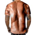 thumbnail image 2 of Nufasion Camiseta 3d para hombre Culturismo Camisa muscular simulada Piel desnuda Pecho Músculo Camiseta Manga corta, 2 of 4