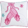 thumbnail image 2 of Cozy Line Ballerina Ballet Shoes Pink White Embroidered Print, Square Decorative Throw Pillow (Shoes, Decor Pillow - 1 pc), 2 of 3