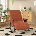 thumbnail image 3 of VECELO Rocking Chair Adjustable Backrest & Footrest, Nursery Recliner Chair with Double Side Pocket for Living Room/Bedroom, Coffee, 3 of 9