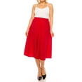 thumbnail image 5 of Women's Plus Size A-Line Casual Flared High Waist Elastic Band Solid Midi Skirt, 5 of 8