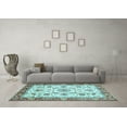 thumbnail image 3 of Ahgly Company Indoor Square Abstract Light Blue Modern Area Rugs, 5' Square, 3 of 4
