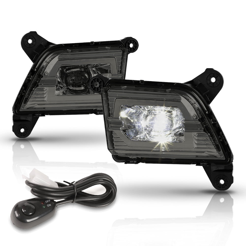 Smoke LED Projector Fog Light Bumper Lamp+Switch for 19-20 Chevy Silverado 1500 