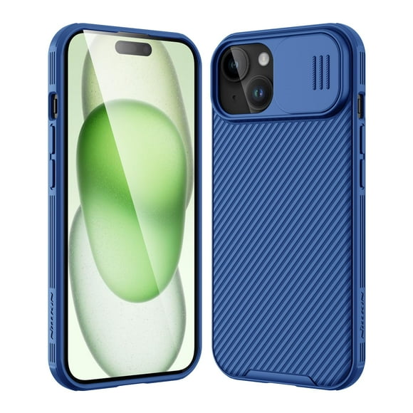 Funda Nillkin para iPhone 15 Plus, delgada, azul, a prueba de golpes