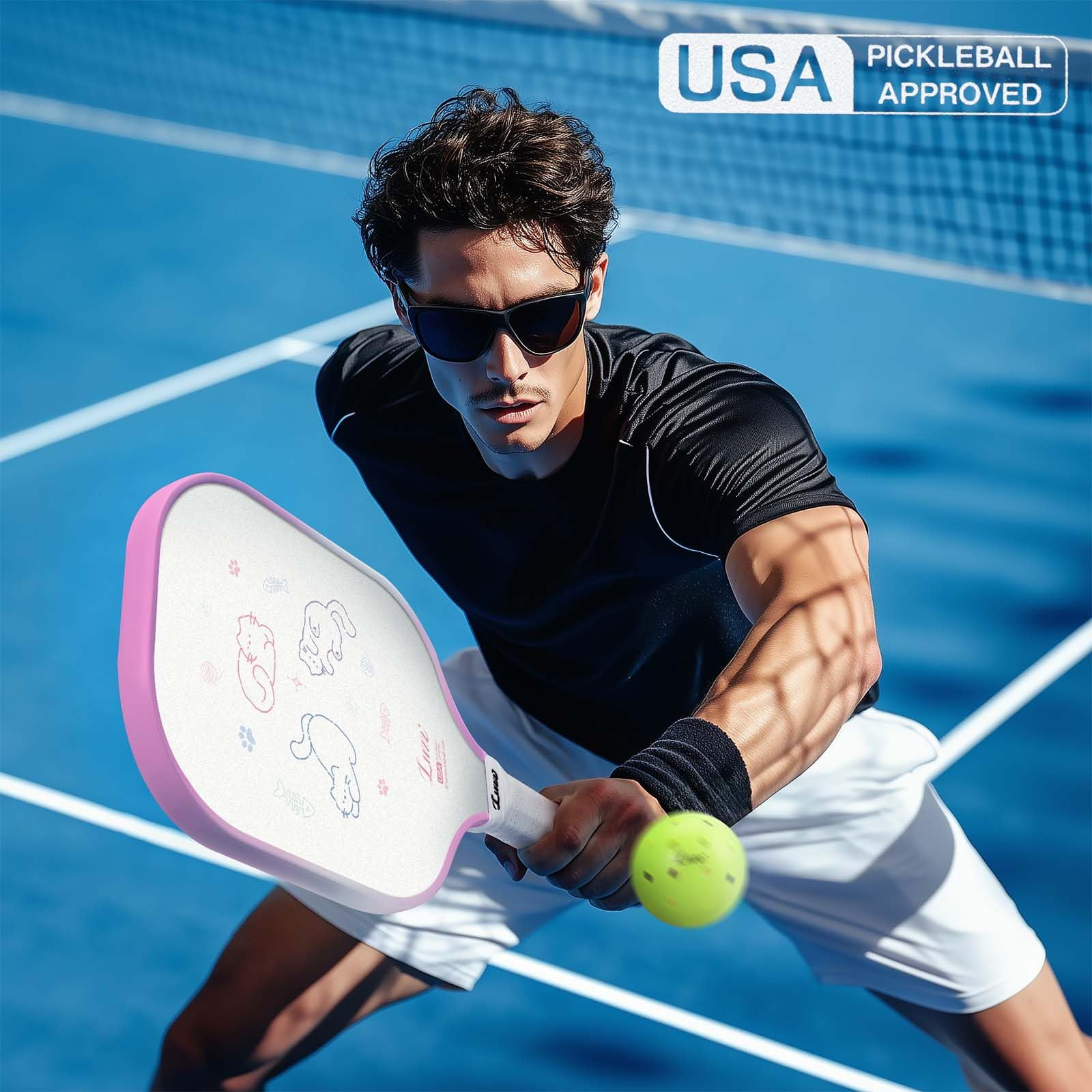 Luzz Carbon Fiber Pickleball Paddles(16mm) Sandblasted Surface USAPA Approved T700 Pickle Ball Rackets for All Skill Level