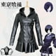thumbnail image 2 of Disfraz de Cosplay de Tokyo Ghoul Touka Kirishima, vestido negro, uniforme de lucha, máscara, peluca, conjunto completo, traje de fiesta de Halloween para niñas, 2 of 5