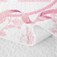 thumbnail image 5 of Feelyou Rose H Initial Bed Spread Queen for Girls, Reteo Princess Bow Queen Coverlet Set, Pink White, 3 Pieces, 5 of 7