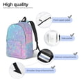 thumbnail image 3 of Disketp Fantasy Gradient print Canvas Backpack Lightweight Travel Daypack Student Rucksack Laptop Backpack-Medium, 3 of 5