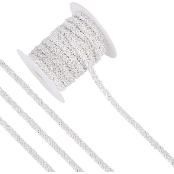 3.3 Yards White Beaded Pearl Braid Lace Trim 0.3inch Glass Beads Embroidery Lace Ribbon Fashion Decorative Fringe Applique